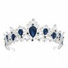 SWEETV Fashion Headbands | Sweetv Royal Cz Crystal Tiara For Women, Blue Wedding Crown For Brides, Princess Headpieces Bridal Hair Accessories For Birthday Party Pageant, Sapphire+Silver,Eleanor