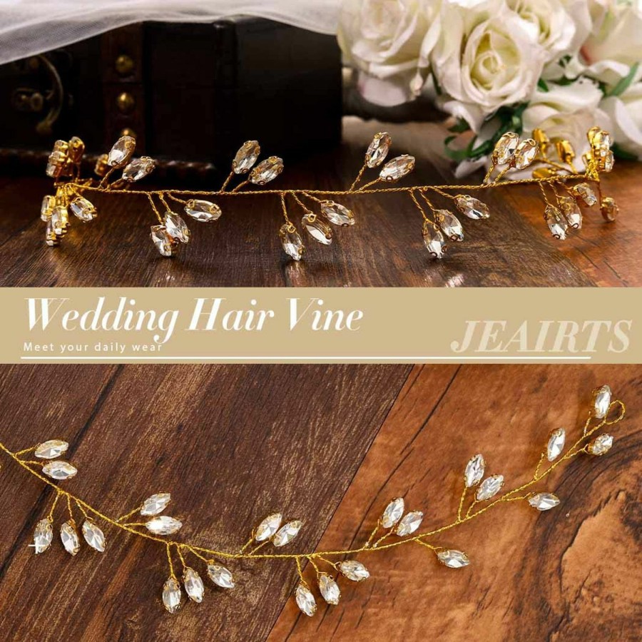 JEAIRTS Fashion Headbands | Jeairts Bride Wedding Headband Hair Vine Rhinestone Bridal Hair Pieces Glitter Crystal Headpiece Hair Accessories For Women And Girls (A-Silver)