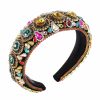 Urwomin Fashion Headbands | Rhinestone Padded Headband Baroque Crystal Embellished Hairbands Colorful Beaded Headbands Fashion Bejewelled Hairhoop Accessory For Women Girls