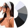 Huachi Fashion Headbands | Headbands For Women 16 Pack Elastic Hair Bands For Women' Hair Non Slip Soft Cloth Fabric Sweat Headbands Yoga Running Sport Hair Accessories, Black White Gray Women Headbands