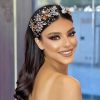 LOVFOIVER Fashion Headbands | Lovfoiver Rhinestone Wedding Headband Handmade Leaf Crystal Bridal Headpieces For Wedding Hair Accessories For Brides And Bridesmaid…