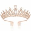 Makone Fashion Headbands | Makone Crowns For Women, Silver Princess Crown, Crystal Crown For Bridal, Wedding, Pageant, Birthday, Party