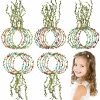 WILLBOND Fashion Headbands | Willbond 28 Pcs Assorted Colored Flower Crown Wreath Flower Crowns For Women Girl Headband Floral Garland Headbands Floral Crown Headband Green Leaves Headpiece Fairy Party Wedding Holiday Fairy Party