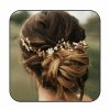 JONKY Fashion Headbands | Jonky Bride Wedding Hair Vine Pearl Bride Hair Piece Leaf Wedding Headbands Flower Wedding Headpieces Crystal Bridal Hair Accessories For Women (Gold)