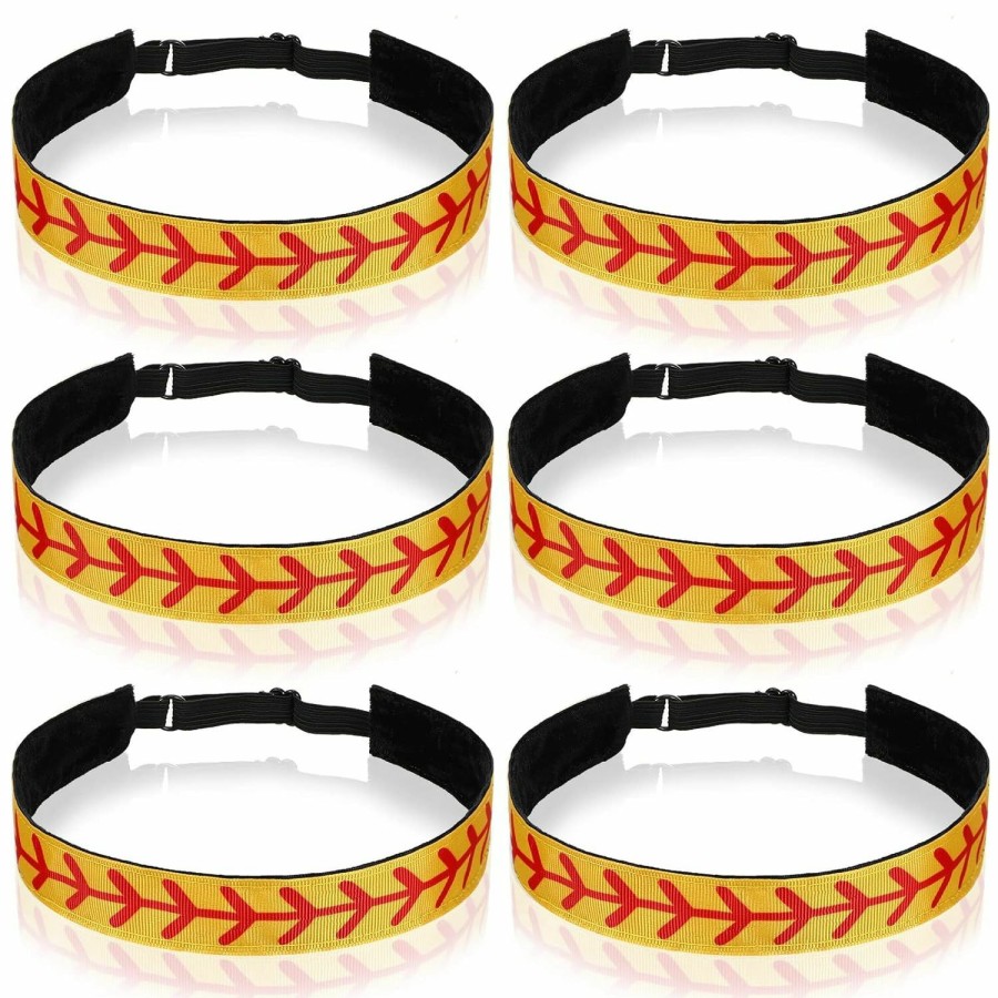 Yinder Fashion Headbands | 6 Pieces Softball Headband Softball Accessories For Girls Elastic Baseball Headbands No Slip Adjustable Softball Hair Accessories Workout Headbands For Women Girls Teen, Sports