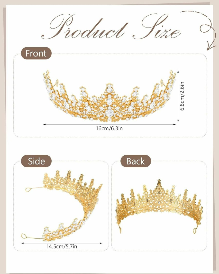 Yuxung Fashion Headbands | Yuxung 16 Pcs Crystal Tiara Crown For Women Girl Princess Queen Crown For Bridesmaid Wedding Birthday Supplies