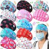 Jexine Fashion Headbands | Jexine 12 Pieces Nurse Headbands With Buttons For Mask Non Slip Nursing Headbands Wide Headbands For Women Elastic Ear Protection Headband Hair Bands For Nurse'S Day Gift Spa Yoga Sports Workout