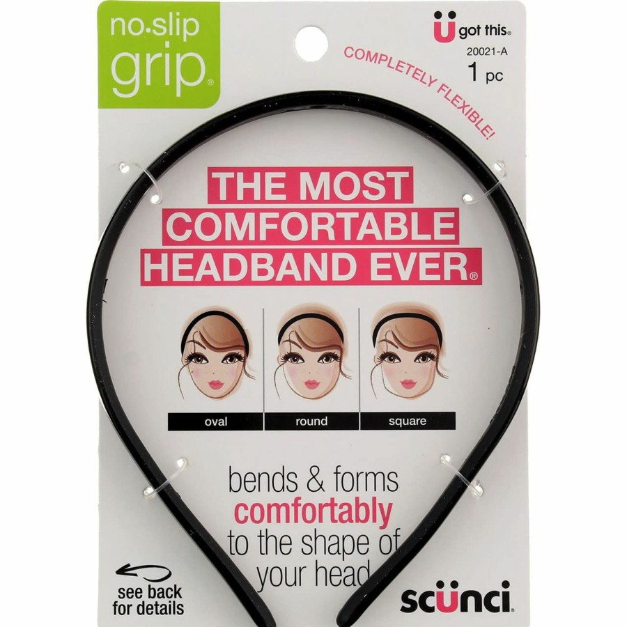 Conair Fashion Headbands | Scunci No Slip Grip Bendable Headband - 3 Per Case.