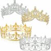 Henoyso Fashion Headbands | Henoyso 4 Pcs Prom King And Queen Crowns For Men Women King Queen Tiara Crystal Headband Homecoming Costume Party Favor(Gold, Silver, Exquisite)