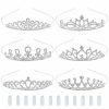 inSowni Fashion Headbands | Insowni 6 Pack Decorative Sparkling Rhinestone Silver Metal Crown Headbands Tiaras Wedding Bridal Birthday Party Prom Headpieces Hair Accessories For Women Flower Girls Teens Kids (12Pcs Silicone Cover For Comfort Wear Included)