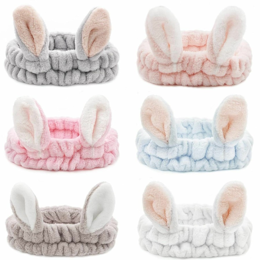 Ayesha Fashion Headbands | Ayesha 6Pcs Bunny Ear Spa Headbands For Face Washing Makeup Headbands Stretchy Facial Headbands For Skincare Make Up Shower