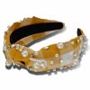 Atoden Fashion Headbands | Atoden Knotted Headbands With Pearl Rhinestone Royal Blue Womens Headbands Wide Top Knot Headbands Beaded Headband Crystal Jeweled Head Bands For Women'S Hair Embellished Headbands Non Slip Sparkly