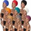 SATINIOR Fashion Headbands | Satinior 9 Pcs Women Turban Braid Headscarf Braid Turban Cap Pre Tied Twisted Braid Hair Covered Wrap Hat (Fresh) One Size