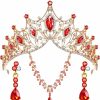 Hicarer Fashion Headbands | Hicarer 3 Pieces Baroque Queen Crown Set, Tiara Earrings Necklace Crystal Headband Tiaras And Crowns For Women Bridal Wedding Jewelry Halloween Prom Birthday Party Hair Costume Accessories