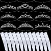 Juinte Fashion Headbands | 12 Blank Sashes And Tiara Set Prom Queen Satin Sashes For Pageants Rhinestone Tiara Crown White Blank Sash Diy For Birthday Wedding Beauty Pageant Prom Graduation Party Supplies