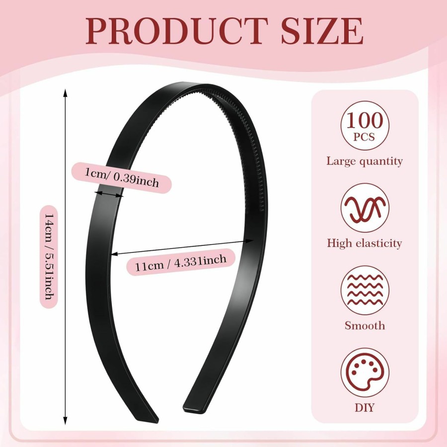 XunYee Fashion Headbands | Xunyee 100 Pcs Plastic Headband Bulk Plastic Headbands With Teeth Plain Headbands Plastic Hair Bands For Women Girls Diy Hair Accessories (White,20 Mm)