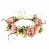 DreamLily Fashion Headbands | Dreamlily Girls Camellias Flower Crown Birthday Photo Pops Hair Wreath Wedding Festival Floral Headpiece Xm11 (A-Champagne)