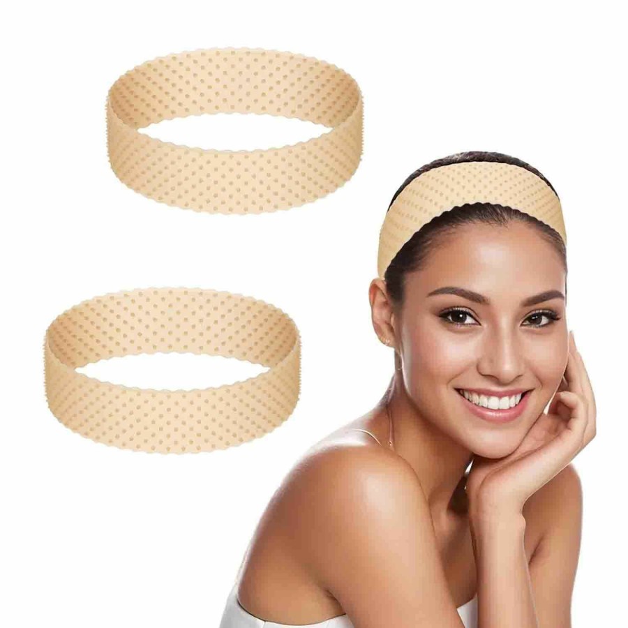 WZNBBOY Fashion Headbands | 2Pcs Non Slip Silicone Wig Headband Fix Seamless Wig Grip Band Sweatproof Head Hair Band Elastic Wig Hair Band Adjustable Wig Band Strong Hold Hair Wig Band Men Women (Light Brown)