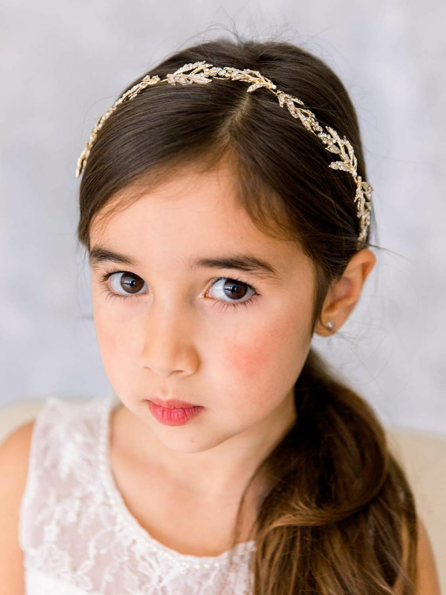 SWEETV Fashion Headbands | Sweetv Flower Girl Headpiece For Wedding Headband Princess Hair Accessories Little Girls Toddler Kids Crystal Hair Bands For Birthday Party Photography