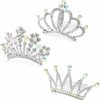 NODG Fashion Headbands | Nodg 3 Pieces Silver Tiaras Crown With Hair Comb Mini Tiaras Crown For Women Princess Crystal Shiny Tiaras Headbands For Women Hair Accessories For Women