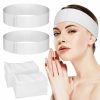 Noverlife Fashion Headbands | Noverlife 100Pcs Disposable Spa Facial Headbands, Elastic Headband Wrap With Adjustable Magic Tape, Stretch Non-Woven Facial Bandeau, Soft Skin Care Essential Headband With Convenient Closure