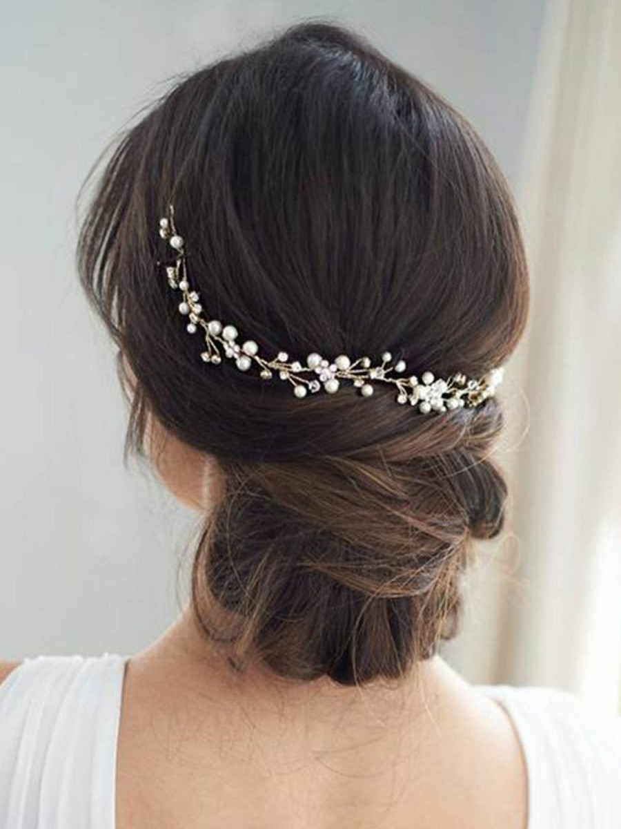 JAKAWIN Fashion Headbands | Jakawin Bride Rhinestone Wedding Hair Piece Crystal Flower Hair Vine Pearl Bridal Hair Accessories For Women And Girls Hv176 (1 Silver)