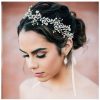 SWEETV Fashion Headbands | Sweetv Crystal Bridal Headpieces For Brides Silver Wedding Hair Accessories Bride Headband Pearl Hair Vine Rhinestone Hair Pieces For Women