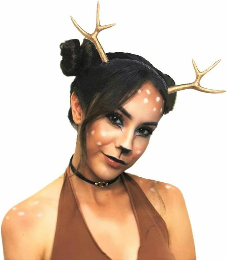 JeVenis Fashion Headbands | Jevenis Luxury Reindeer Antler Headband Gold Deer Headband Festival Wear Party Hats