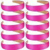 Wecoe Fashion Headbands | Wecoe 10 Pack Satin Headbands 1.3 Inch Wide Red White Black Pink Purple Headband Women Girls Non Slip Fashion Hair Bands Diy Holiday Costume Accessories Diademas Coreanas Para Mujer