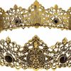 Elehere Fashion Headbands | King Queen Crown For Men Women Prince Princess Boys Girls Metal Headband Tiara Gift Set, Birthday Prom Party Hair Accessory