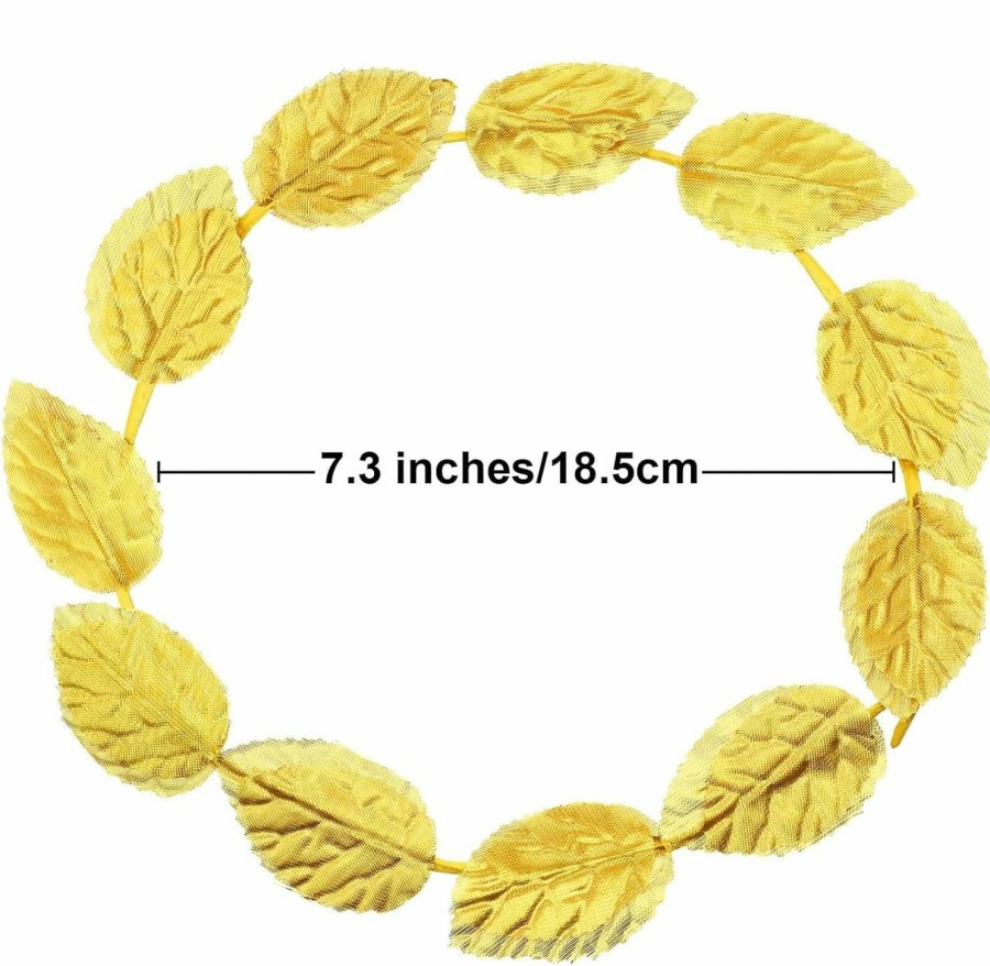 Canlierr Fashion Headbands | 12 Pieces Halloween Toga Headpiece Gold Leaf Headband Laurel Crown Greek Crown Gold Leaf Headband Roman Wreath Toga Costume For Men Women Headdress Toga Party Decoration Accessories