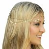 Aukmla Fashion Headbands | Aukmla Gold Sequins Head Chain Jewelry Festival Halloween Prom Costume Hair Accessories Fashion Headbands Headpieces For Women And Girls