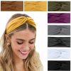 Tobeffect Fashion Headbands | Turban Headbands For Women Boho Wide Women'S Headbands For Hair Non Slip Twist Head Bands Headwraps Short Hair Stretchy Thick Fashion Hair Accessories, Solid Color