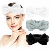 KIYFXA Fashion Headbands | Kiyfxa Makeup Headband For Washing Face Graduation Gifts Skincare Headbands Make Up Spa Headbands For Girls Face Washing Headband Bow Headbands Teen Girl Gifts Trendy Stuff Hairband Black Grey White