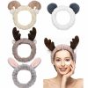 Chuangdi Fashion Headbands | Chuangdi 4 Pieces Animal Ear Spa Makeup Headband Cute Face Washing Headband Elastic Turban Hair Bands Shower Yoga Head Wraps Facial Headband For Girls Women (Vivid Style)