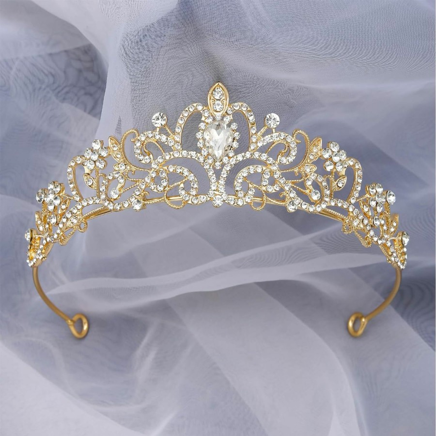 CIEHER Fashion Headbands | Cieher Gold Tiara Crowns For Women Girls Princess Crown Tiaras For Women Tiaras For Girls Bridal Wedding Prom Quinceanera Birthday Crown Christmas Crown Gifts Hair Accessories For Women Girls