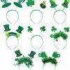 Zienlay Fashion Headbands | Zienlay 8Pcs St. Patrick'S Day Headbands, Green Shamrock Clover Hats Headband Boppers, Saint Patricks Day Irish Headwear Costume Accessories Top Hat Head Band Bopper Party Favors For Women Men Kids