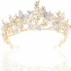 Brishow Fashion Headbands | Brishow Bride Wedding Flower Crowns And Tiaras Bridal Fairy Crown Princess Headbands Crystal Headpiece For Women And Girls