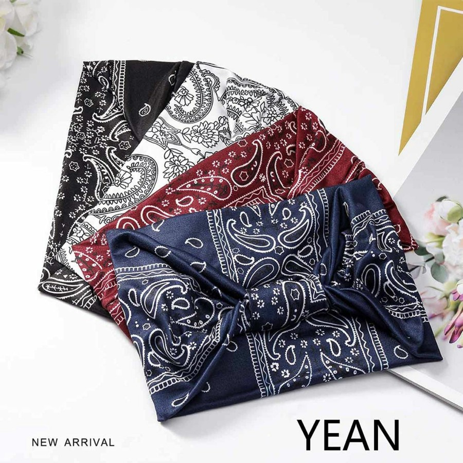 Yean Fashion Headbands | Yean Boho Wide Headbands Black Stretch Hair Bands Elastic Turbans Stylish Head Wraps For Women And Girls (Pack Of 4) (Boho)