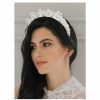 SWEETV Fashion Headbands | Sweetv Bride Headband With Veil Bride To Be Headband Bachelorette Party Decorations Handmade Rhinestone Wedding Headband For Bridal Pearl Hair Accessories For Women Girls