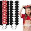 Lucky Will Fashion Headbands | Lucky Will 20 Pack Mouse Ears Headband Classic Solid Black And Red Bow Ears Headbands Bulk For Kids And Adults - Boys & Girls Mouse Themed Birthday Party Supplies