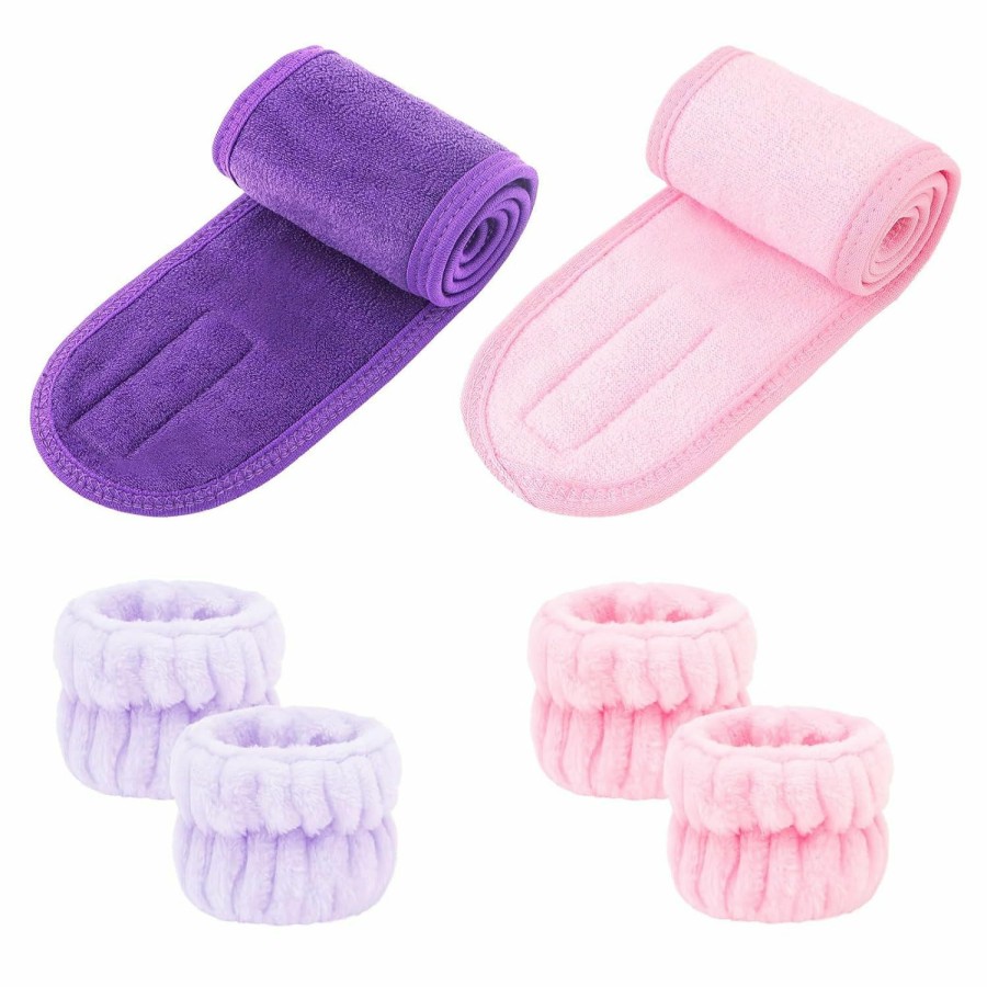 ACO-UINT Fashion Headbands | Aco-Uint 6Pcs Spa Headbands And Wrist Washband Set, Headband For Washing Face Towel Wristbands Make Up Headbands, Face Cloths For Washing Face Skincare Headbands For Women