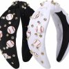 Fishdown Fashion Headbands | Fishdown Football Headband For Women,Pearl Rhinestone Knotted Headbands Sports Hairband