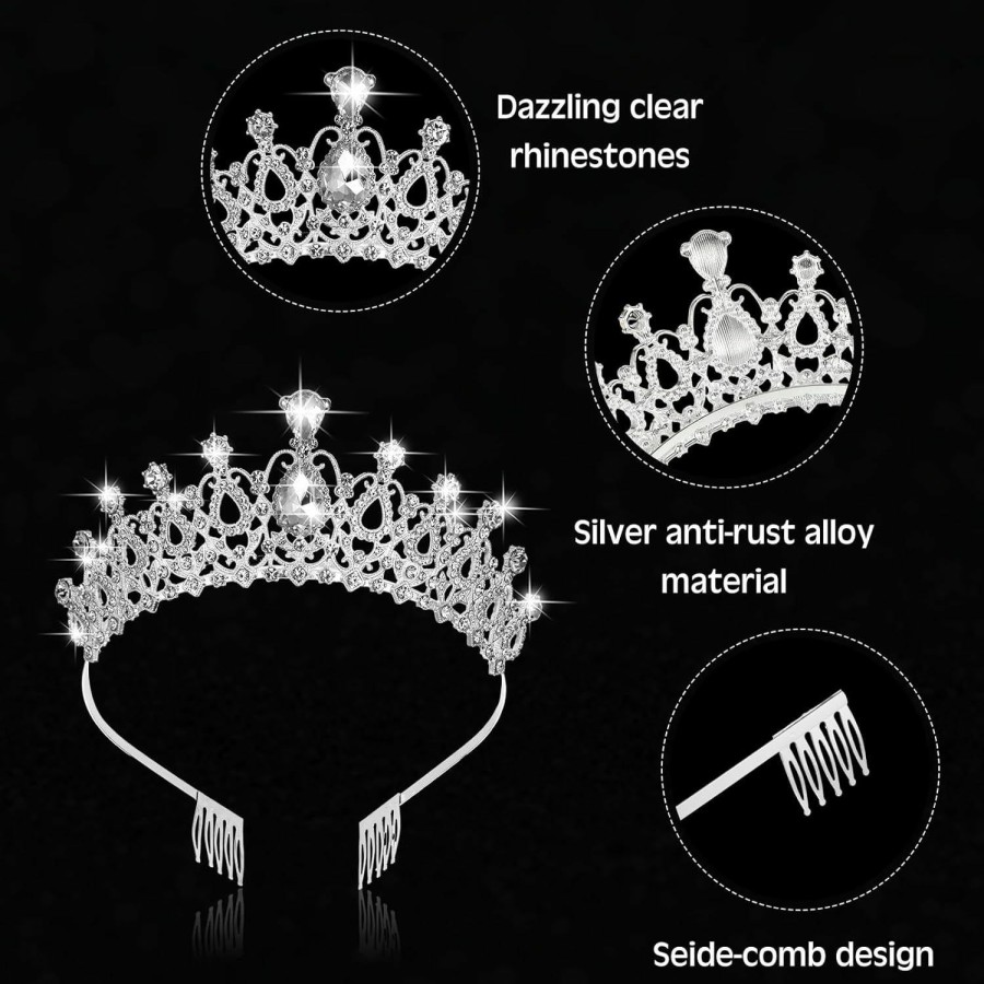 Zeyune Fashion Headbands | Zeyune 9 Pcs Tiaras And Crowns For Women Crystal Girls Princess Tiara Rhinestone Brides Crown Tiara Queen Crown With Combs For Wedding Birthday Quinceanera Pageant Prom Hair Accessories