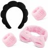 Chanaco Fashion Headbands | Chanaco Spa Headband For Washing Face Makeup Headband Skincare Headband Face Wash Headband Gradient Purple Sponge Hair Band Bow Tie Head Band Wrist Bands For Washing Face Hair Accessories For Women