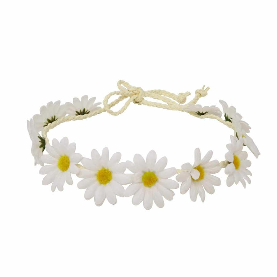 Honbay Fashion Headbands | Honbay 2Pcs Fashion Flower Headband Sunflower Hair Wreath Festival Hair Band Bridal Headpiece (Yellow+White)