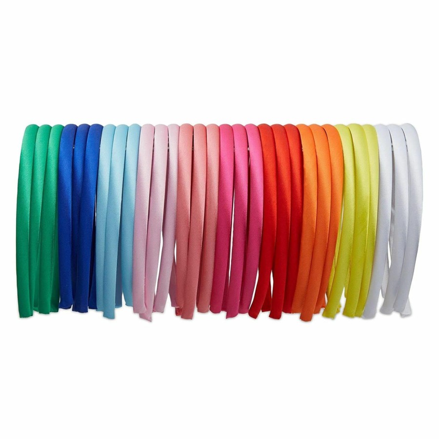 Genie Crafts Fashion Headbands | Genie Crafts Bulk Satin Headbands, Hair Accessories For Women, Teens, Girls (10 Colors, 60 Pack)