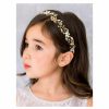 SWEETV Fashion Headbands | Sweetv Flower Girl Headpiece Pearl Silver Wedding Hair Accessories For Girls Flowers Headband Tiara For Birthday,Party