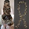 Gimsan Fashion Headbands | Gimsan Bride Silver Hair Vine Bridal Headband Long Pearl And Crystal Beads Bridal Hair Vine Head Pieces For Women And Girls Hair Jewelry Wedding Hair Accessories For Brides Bridesmaids Head Piece