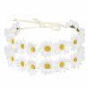 WOVOWOVO Fashion Headbands | Wovowovo 2 Packs Daisy Flower Crown Headbands For Women Baby Girl, Sunflower Hippie Hair Accessories Fall Floral Crowns Hair Bands Handmade Bridal Headpiece Photo Props Party Vacation (White)